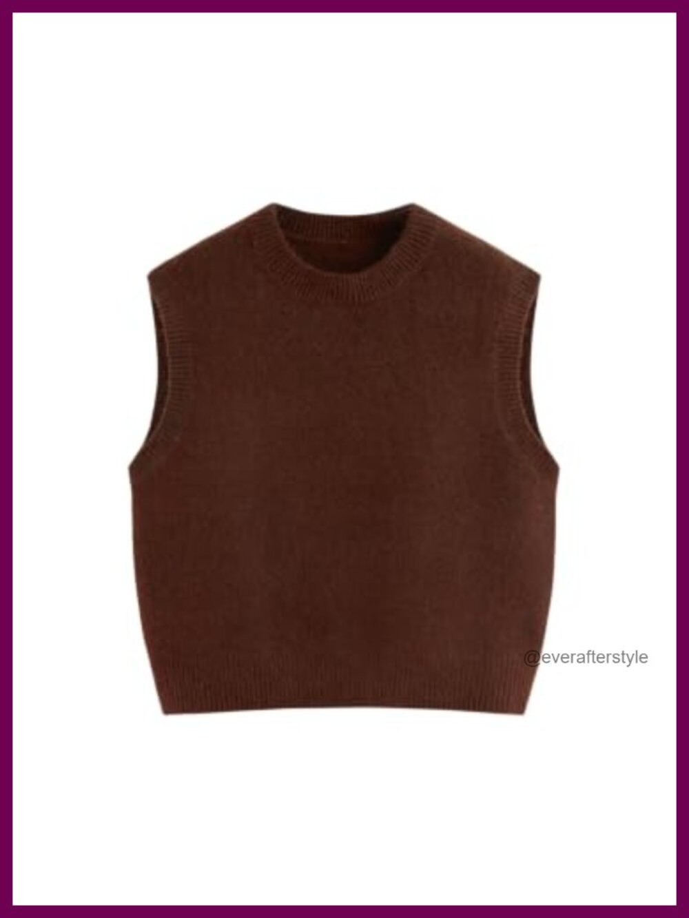 Oversized Sleeveless Wool Blend Knit Sweater Vest Layering Top